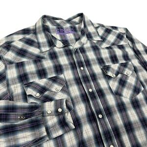 Cinch Pearl Snap Shirt Mens XL Modern Fit Plaid Long Sleeve Cowboy Preppy Casual